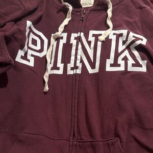 Victoria's Secret Maroon Hoodie with White Accents